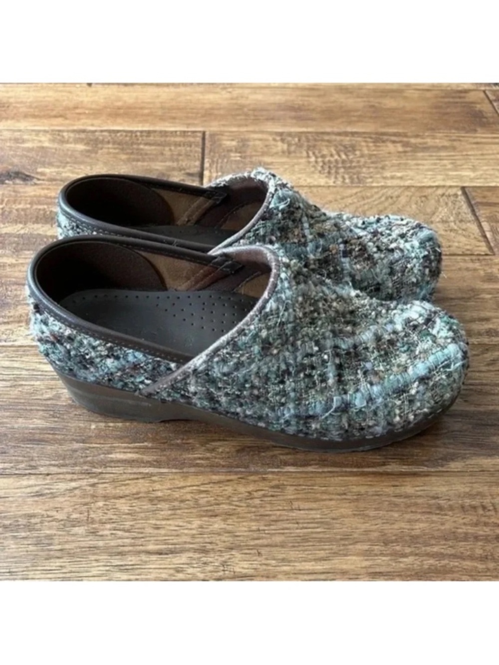 Sanita Professional Tilly Closed Multicolor Tweed Woven Clog Comfort Shoe Sz 38